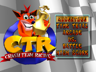 CTR Crash Team Racing title screen for Playstation